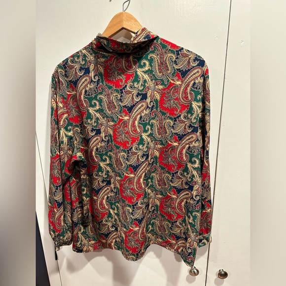 Alfred Dunner Red and Green Paisley Top - Picture 6 of 6